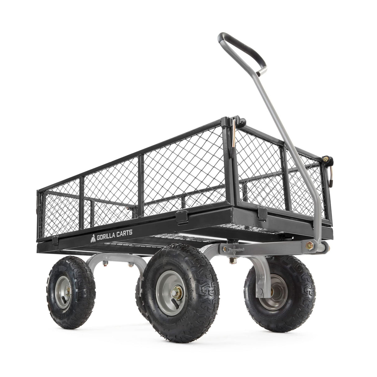 Gorilla Carts Steel Utility Cart, Garden Wagon w/Handle & Removable Sides, Up to 800lb Gorilla Carts
