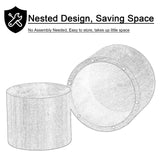 YYZIWYUN Nesting Coffee Table Set of 2 Modern Drum Coffee Table Handcraft Fluted Coffee Table End Table Round Wood Coffee Table for Living Room Small Space, No Need Assembly,Light Wood YYZIWYUN