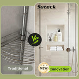 Suteck Shower Niche, 25" x 17" 3.8" Outer Size, Actual Size 14" + 16.5"(Big Grid) 14"+ 6" (Small Grid) Tile Ready Recessed Shower Shelf Bathroom Niche Box for Organization Suteck