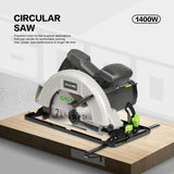 GALAX PRO 11 Amp Power Circular Saw, 6000RPM Corded Circular Saw with Adjustable Cutting Depth 2-7/16" (90°) to 1-13/16" (45°), 7-1/4 Inch Carpentry Saw Blade, Ideal for Wood, Plastic Cuts GALAX PRO