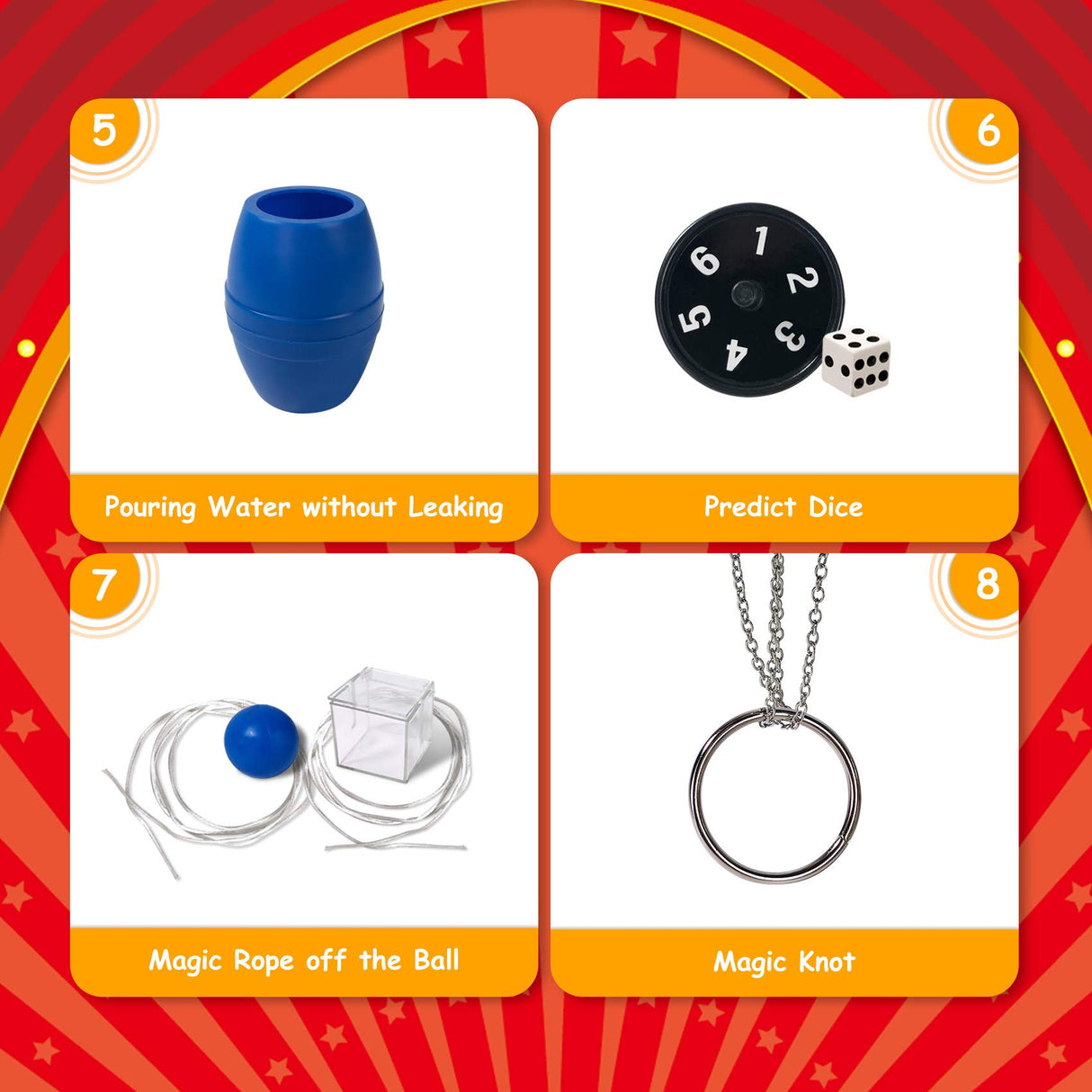 Heyzeibo Magic Kit for Kids - Magic Tricks Games Toy for Girls & Boys, Magician Pretend Play Dress Up Set with Magic Props & More Magic Tricks, Instruction Manual, for Beginners Toddlers Heyzeibo