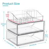 Vtopmart 3 Tier Clear Makeup Organizer with Drawer, Cosmetic Storage for Dresser Countertop and Bathroom Vanity, Beauty Holder for Lipstick Brush Skincare Vtopmart
