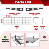 WALMANN 2 Pack Garage Wall Shelves, 2 x 4 ft/24 * 48 inch Wall Mounted Storage Shelves for Garage Heavy Duty Wall Shelving, Holds Up to 220 Lbs(Black) WALMANN