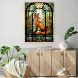 JFYHAB Fox Diamond Painting Kits for Adults, 5D DIY Full Drill, Round Full Drill Stain Glass, 12x16 inch JFYHAB