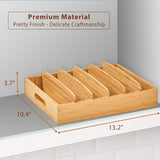 Umilife Kitchen Cabinet Organizer for Food Storage Container Lids, with Adjustable Dividers, Bamboo Drawer Caddy, Box for Kitchen Storage And Organization Umilife