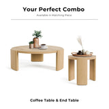 Furniture of America Carys Modern Solid Wood 42-inch Round Coffee Table with Plinth Base, Living Room Furniture for Small Space, Home Office, Oak Furniture of America