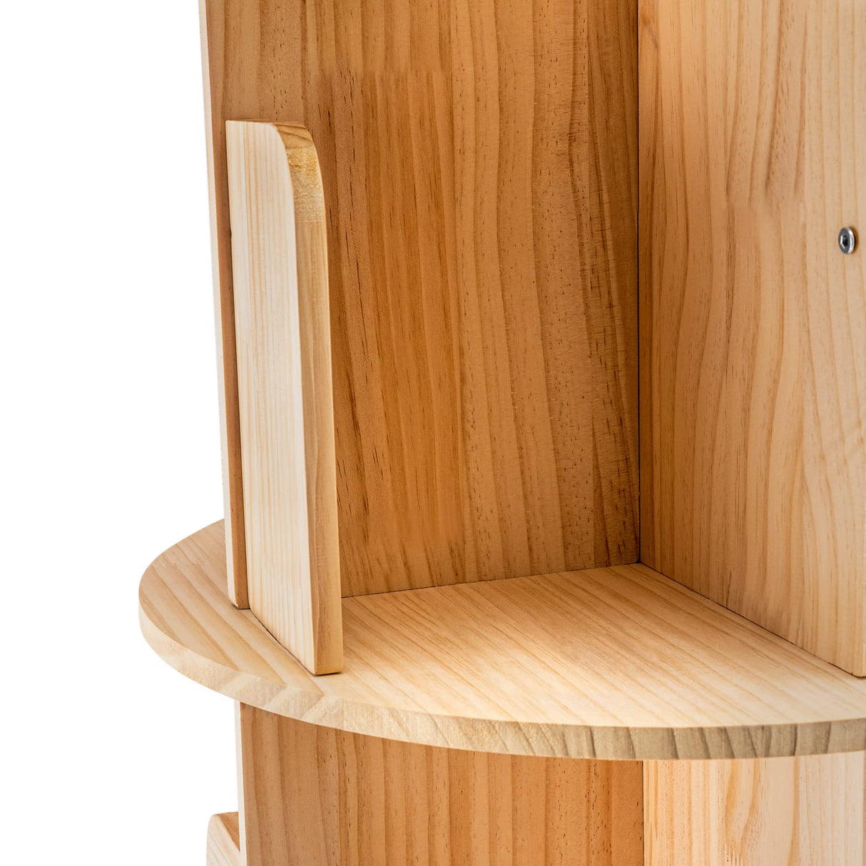 360-Degree Rotating Wooden Bookshelf Organizer with 2 Tiers for Stylish Storage Oiveinya