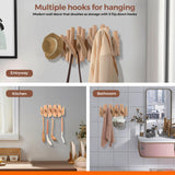 BIRTIMO Wall Mounted Coat Rack with 5 Retractable Wooden Pegs – Modern Design, Space-Saving Storage Organizer in Natural Wood BIRTIMO