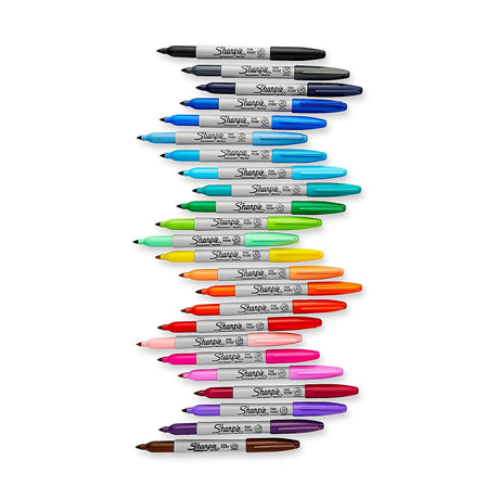 Sharpie Electro Pop Permanent Markers, Fine Tip, Marker Set, Assorted Colors, 24 Count - Coloring, Drawing, Art, Markers, Writing Sharpie