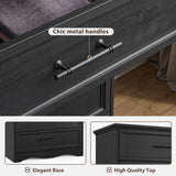 Black Dresser for Bedroom, Modern 6 Chest of Drawers, 44" Tall Chest of Drawers w/Brushed Metal Handle, Wood Closet Organizers and Storage Cabinet for Bedroom, Living Room, Hallway Harpaq