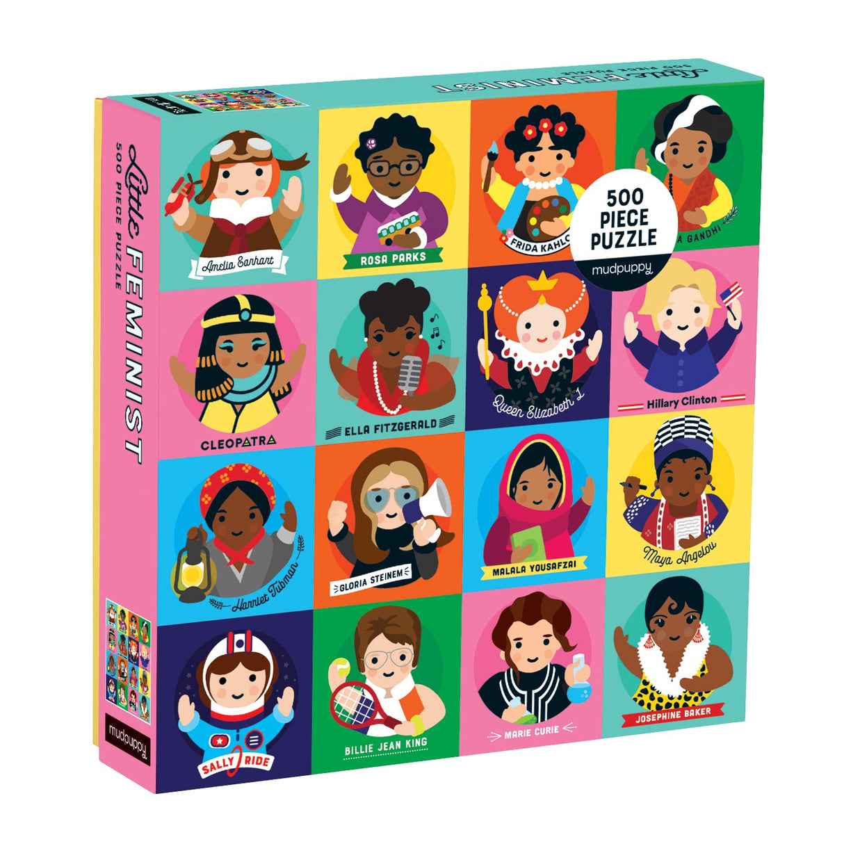 Mudpuppy Little Feminist 500 Piece Jigsaw Puzzle for Kids and Adults, Feminist Puzzle Celebrates Women Who Have Made an Impact with Colorful Illustrated Portraits, Great Gift for Feminists Mudpuppy