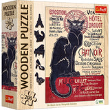 Trefl The Black Cat - Théophile Alexandre Steinlen 200 Jigsaw Puzzle Wood Craft Irregular Shapes, 5 Special Puzzles, Famous Paintings, Creative Fun for Adults and Children from 9 Years Old Trefl