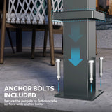 MIRADOR 80S Louvered Pergola 10' x 12', Modern Style with Adjustable Louvers and Integrated Drainage System for Deck Garden Yard, Easy Installation, Charcoal MIRADOR