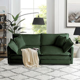 SoarFlash Chenille Sectional Sofa, Comfy Modular Loveseat Sofa, Modern 2-Seat Couch Deep Seat Sofa Set for Living Room,Green SoarFlash