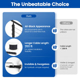 Muzata 15-20ft Complete Set 36" Cable Railing Post Kit Include 4Pack Black Posts PS02, 250ft Wire Rope, Swageless Cable Railing System DIY Kit (No Handrail) RWS2 BH4S Muzata