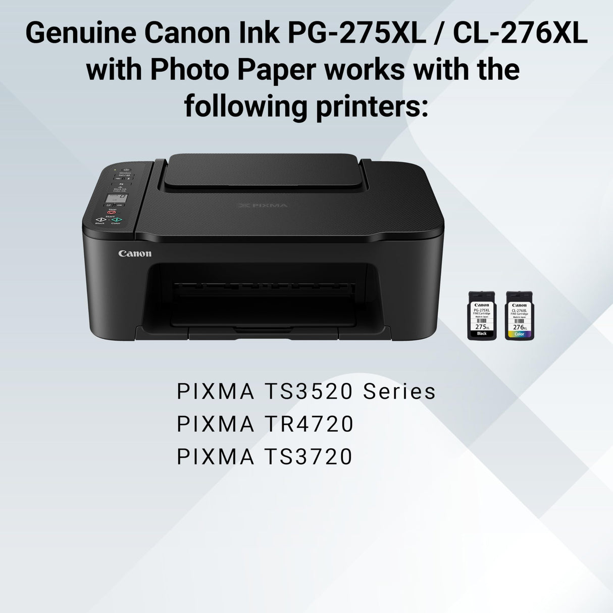 Canon PG-275 XL / CL-276 XL Genuine Ink Value Pack (2 Cartridges), Compatible with TS3520/3522/4722/3720/3722, TR4720 Canon
