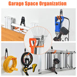 AOBEN Garage Hooks,24Pack Heavy Duty Garage Hanger Organizer Anti-Slip Double Wall Garage Storage Hooks for Ladder, Power Tool,Bike,Ropes (23 Hooks & 1 hoder Strap)-Orange AOBEN