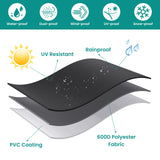 Mrrihand Round Patio Furniture Cover - Outdoor Chair Covers Waterproof Heavy Duty 600D Outdoor Table Chair Set Covers Anti-Fading Cover for Outdoor Furniture Set, 62" DIAx28 H, Black Mrrihand