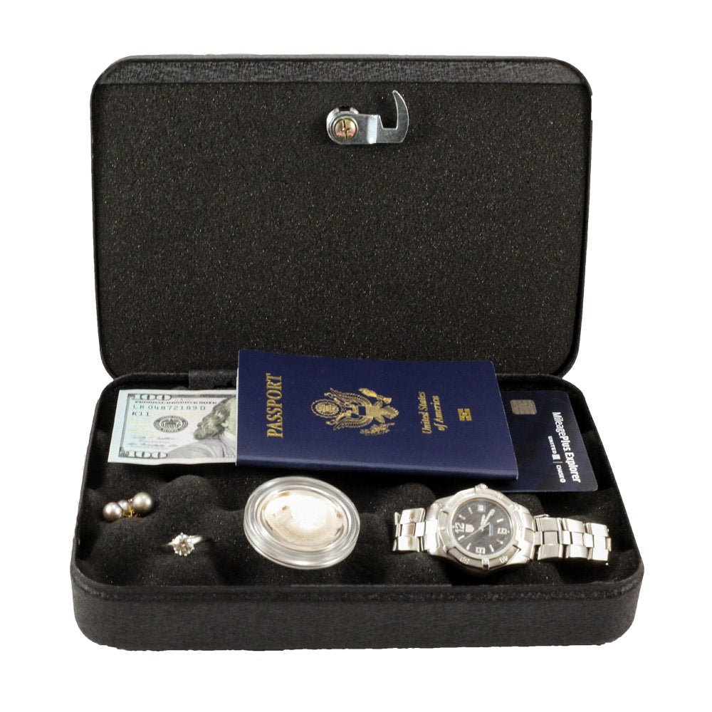 FSDC (Firearm Safety Devices - FSDC-MLC5200 Keyed Steel Lockable Gun Case & Security Box – Heavy-Duty Powder Coated Steel – TSA Approved – Compact for Easy Storage FSDC