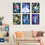 RYMILIE 6 Pack Diamond Painting Kits, 5D Princess Diamond Art Kits for Adults Beginner, Full Drill Diamond Dots Art, Home Wall Decor, 12x16inch RYMILIE