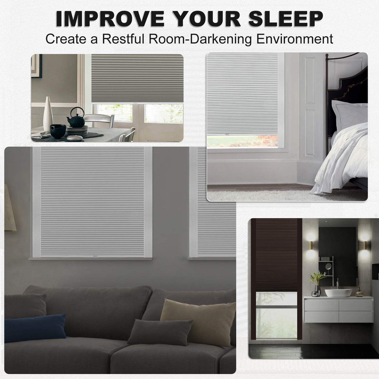 Keego 100% Blackout PVC Light Blocking Strips for Window Shades - Block Light Along The Sides of Blackout Blinds Great for Bedroom Nursery (White, 58.5", 2pcs) Keego