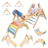 deli Pikler Triangle Set 7 in 1, Adjustable & Foldable Montessori Climbing Set, Large Size Climbing Toys for Toddlers Inside Indoor, Climb Activity Jungle Gym Make a Great Gift for Boys Girls deli