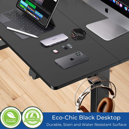 Our Modern Space Height Adjustable 40" Electric Standing Desk - Upgraded Ultra Durable Home Office Large Rectangular Computer Table or Laptop Sit Stand Workstation - 40 x 24 Inch - WoodArtSupply