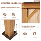 EROMMY 12'x20' Hardtop Gazebo, Wooden Finish Coated Aluminum Frame Gazebo with Galvanized Steel Roof, Outdoor Metal Gazebos with Curtains and Nettings for Patio, Backyard, Deck and Lawns EROMMY