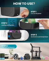 SUNLU Filament Dryer Box for 3D Printer Filament, S1 Plus Filament Dehydrator with Fan Design, Filament Storage can Keep 1.75 2.85 3.00mm PLA PETG ABS Filament Dry During 3D Printing (Black) SUNLU