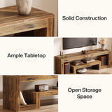 Tribesigns 63-Inch TV Stand for 55/60/65/75-Inch TVs, Farmhouse Entertainment Center with Open Storage Shelves, Rustic Brown Television Console for Living Room, Bedroom Tribesigns