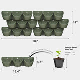 Worth Garden Upgraded 6 Sets (18 Pockets) Self Watering Stackable Vertical Planters - Wall Mounted Plastic Plant Grow Pots for Strawberries Flowers Herbs - Indoor Outdoor Green Wall Decoration (Green) Worth