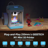 Geeetech 3D Printer for Kids & Beginners, High-Speed Mini 3D Printer, Auto-Leveling, Child-Safe Design, Fully Open Source Pre-Assembled STEM Learning Tool, 3.94x4.33x3.94in Print Size for Home/School Geeetech