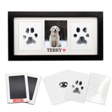 MYPAWLETS Paw Print Frame & Ink Pads Kit,Dog or Cat Paw Print Kit,2 No Mess Ink Pads for Pets,Paw Print Stamp Pad for Dogs,Wooden Pet Memorial Frame,Personalized Pet Paw Print Gifts MYPAWLETS