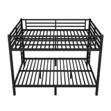 Zyerch Queen Over Queen Bunk Beds for Adults, Metal Queen Bunk Beds Heavy Duty Solid Bunk Bed Queen Over Queen with 2 Ladders, No Box Spring Needed Queen Bunk Beds, Black Zyerch
