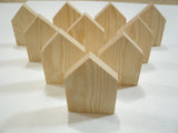 10 LARGE Unfinished wood house shapes, wooden house cutouts, wooden blocks, wooden block house, WoodArtSupply