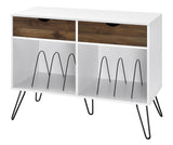 Novogratz Concord Turntable Stand with Drawers, White Novogratz