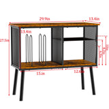 Record Player Stand with Adjustable Divider, Vinyl Storage Holder Up to 200 Albums, Mid-Century Large Record Player Table, Vinyl Holder Turntable Stand End Table Storage Rack for Bedroom & Living Room Simple Serenity