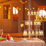 Champagne Display Holder Stand for Party, 3 Tier Clear Acrylic Wine Glass Stemware Rack Champagne Flute Holder with Led Light, Cocktail Tree Stand, 32 Slots, Measures 26" x 20" x 12" HeiMma