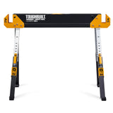 ToughBuilt - Folding Sawhorse/Jobsite Table - Sturdy, Durable, Lightweight, Heavy-Duty, 100% High Grade Steel, 1300lb Capacity, Pivoting Feet, Adjustable Height Legs - (TB-C650) - 2 Pack ToughBuilt