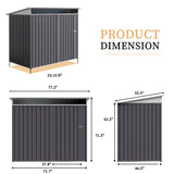 Vongrasig Outdoor Storage Shed, 6 x 4 FT Outside Metal Garden Shed with Window and Lockable Door, Waterproof Tool Shed for Backyard Patio, Lawn and Garden (Dark Gray) Vongrasig