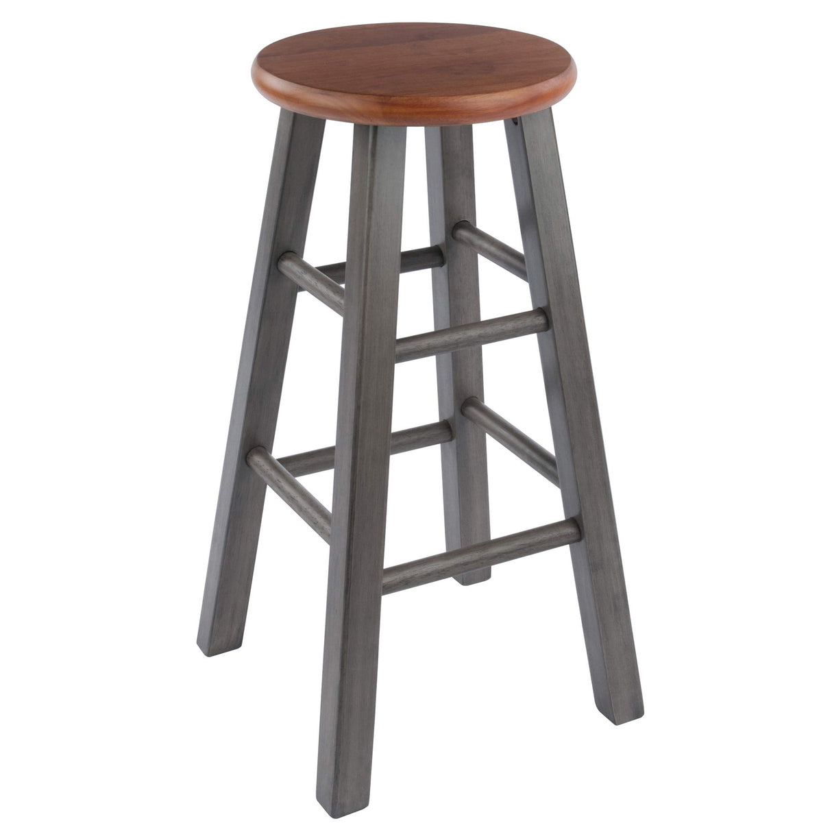 Winsome Wood Ivy Counter Stool, Rustic Gray and Teak, 24" Winsome