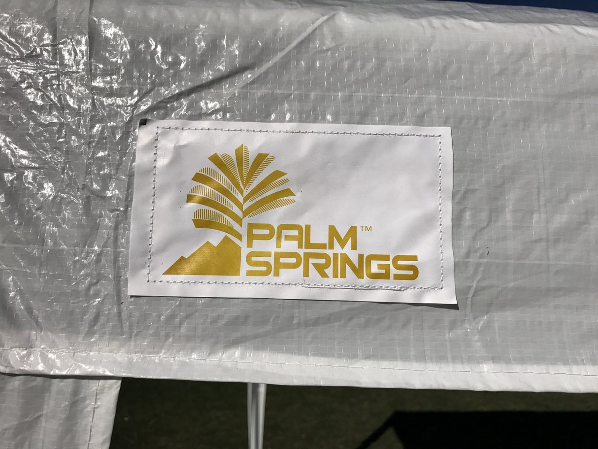 Palm Springs 10 x 30 Foot White Party Tent Gazebo Canopy with Sidewalls Palm Springs