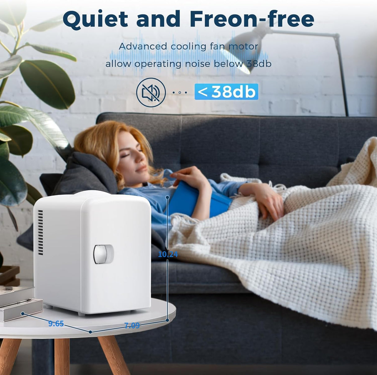 Antarctic Star Compact Refrigerator, Portable Mini Fridge, Skin Care 4L Capacity/6 Cans, for Bedroom, Car, Office & Dorm, Small Cooler for Cosmetics, Beverage and Food, White Antarctic Star