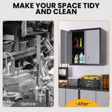 STEELIST Metal Wall Cabinet, Metal Garage Cabinets Wall Mount, Metal Wall Cabinets for Garage, Tool Cabinets with Lockable Doors and Shelves, Garage Cabinet for Home, Office, Basement STEELIST