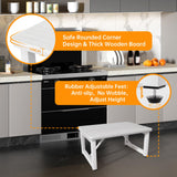 SZLHANJZ Step Stool, Small Step Stool for Adults, Wood and Metal Foot Stool, One Stepping Stool for Bedside Sofa Side, 400 LBS Load Heavy Duty Step, White SZLHANJZ