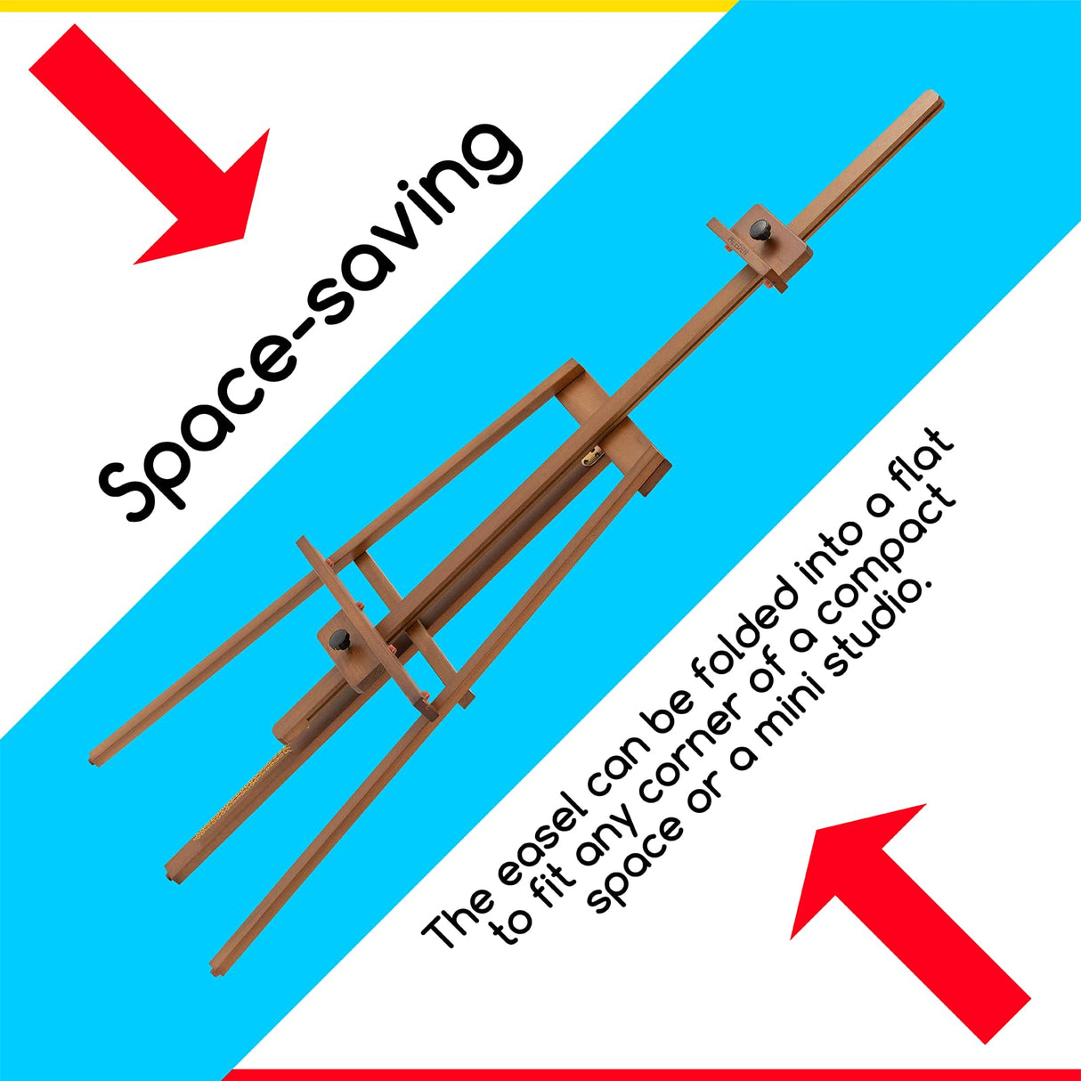 MEEDEN Art Easel Stand for Painting: Solid Beech Wooden Easel Holds Canvas up to 43" for Adult Studio - Adjustable Artist Painting Easel for Wedding Sign Poster Display - Walnut MEEDEN