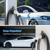 MECMO EV Charging Cable Holder Wall Mount for J1772, Electronic Vehicle Charger Cord Hanger, EVSE Car Charger Cable Organizer Management, EV Charging Plug Cord Protector Wall Hook SAE J1772 Connector MECMO