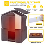 Aivituvin Outdoor Cat House with 100% Insulated Liner Weatherproof Feral Cat Shelter, Heated Cat House for Winter Aivituvin