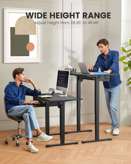 ErGear Electric Standing Desk with Full Size Keyboard Tray, Adjustable Height Sit Stand Up Desk, Home Office Desk Computer Workstation, 48x24 Inches, Black ErGear