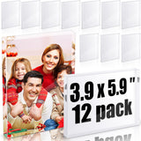 Qunclay 12 Pcs Sublimation Blanks Crystal Sublimation Canvas Blanks Decorative Heat Transfer Photo Frame Crystal Picture Frame for DIY Custom Tabletop Supplies, Rectangle (3.9 x 5.9 x 0.8 Inches) Qunclay